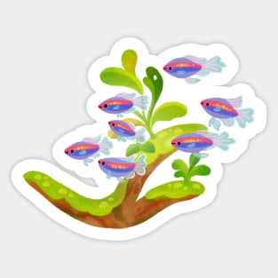 Fresh water fish and plants - Congo tetra Sticker